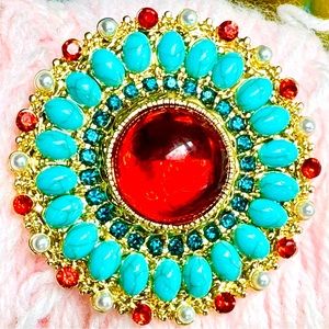 Vintage Style Brooch Pendant Gift for Her